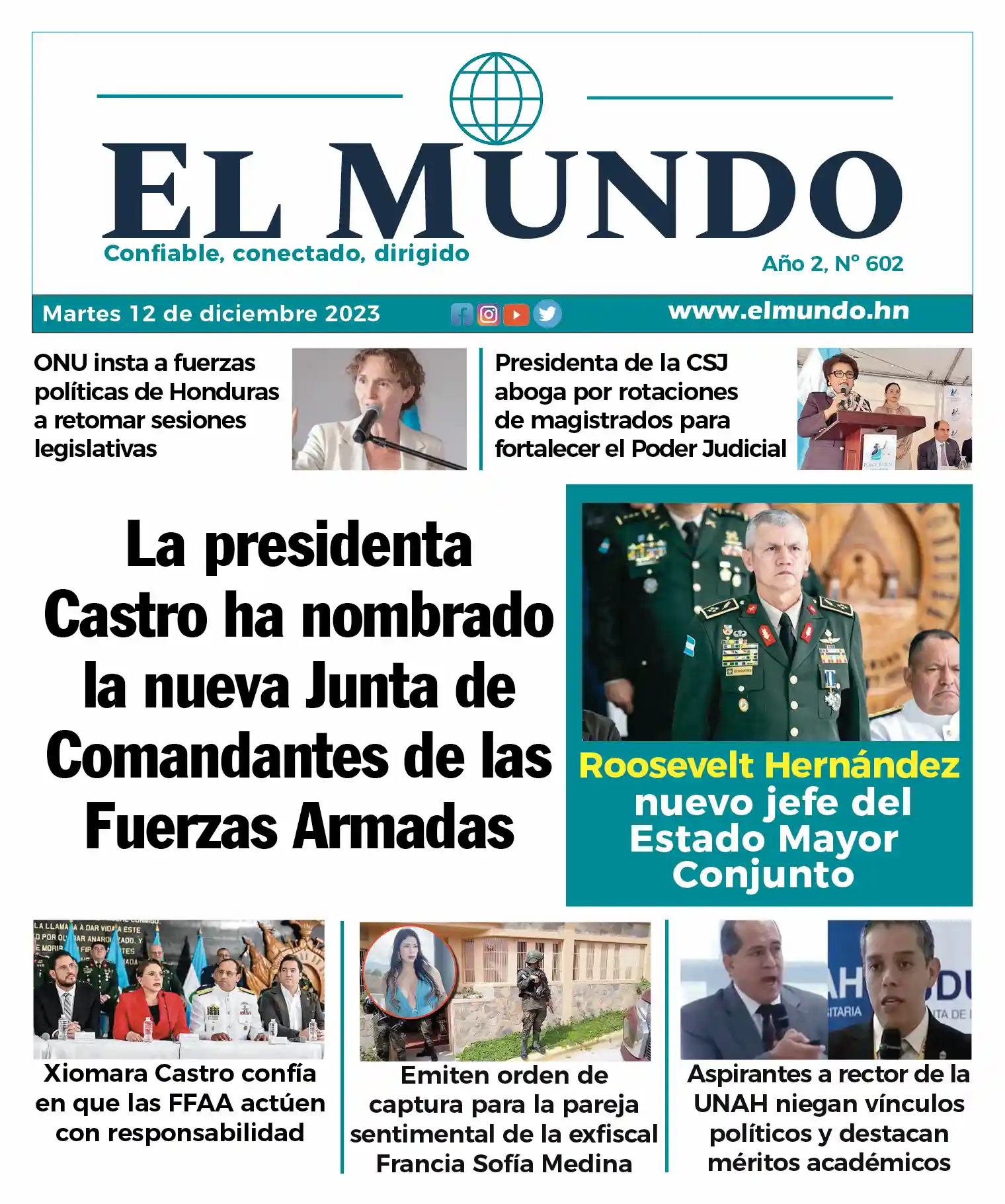 Portada Roosevelt Hernández es el nuevo jefe del Estado Mayor Conjunto